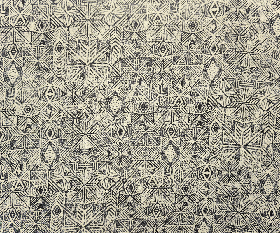 Black-Light Beige Poly Aztec Printed Chiffon Woven Fabric