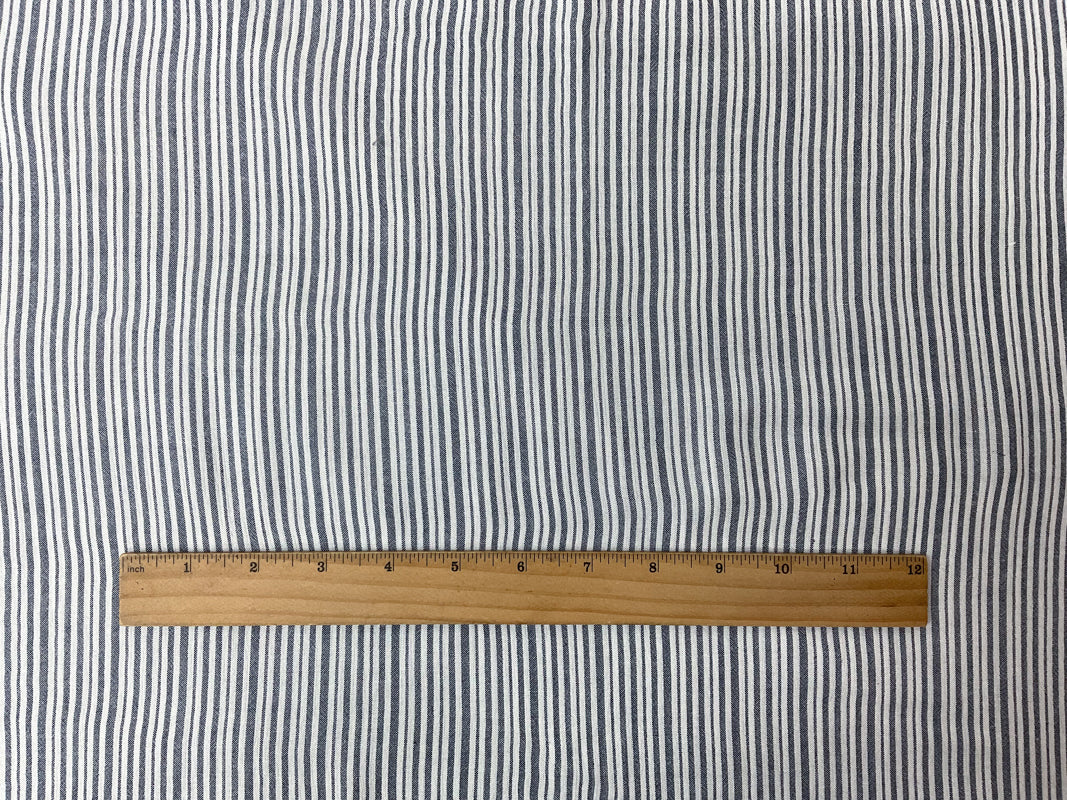 Blue-White Rayon Stripe Crepon Woven Fabric