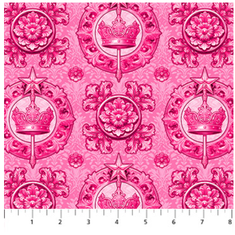 Northcott Patrick Lose Good Together Crown Pink quilting fabric