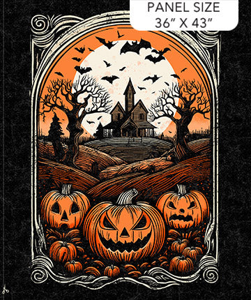 Haunted Hollow Halloween Panel Cotton Fabric Per Yard