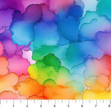 Radiant Rhapsody Cloudy Wash Multi 44"/45" Cotton Fabric Per Yard