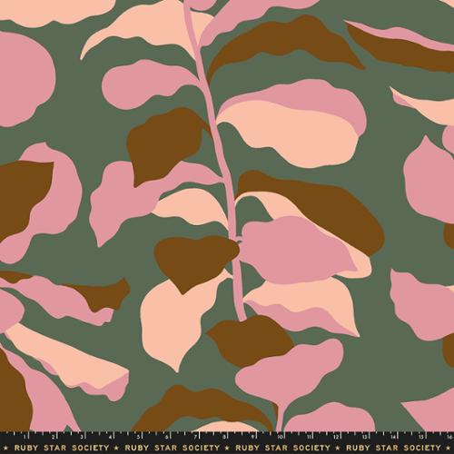 108" Calathea Deep Moss Cotton Wideback Fabric Per Yard