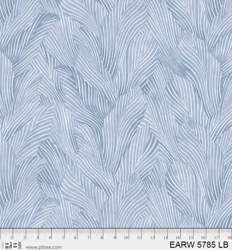 108" Earth Tones Light Blue Leaf Cotton Wideback Fabric per yard P&B Textiles