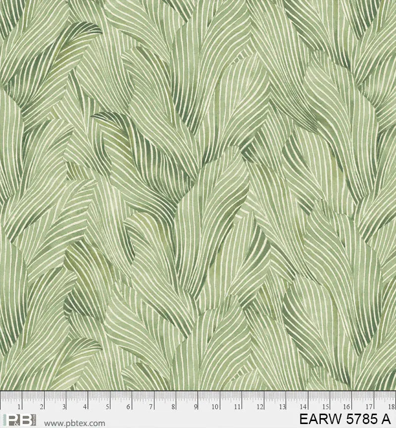 108" Earth Tones Light Green Leaf Cotton Wideback Fabric per yard P&B Textiles