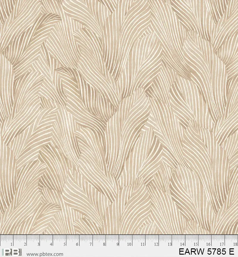 108" Earth Tones Natural Leaf Cotton Wideback Fabric per yard P&B Textiles