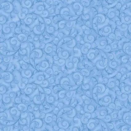 108" Swirls and Twirls Light Blue Cotton Wideback Fabric per yard Blank Quilting Inc