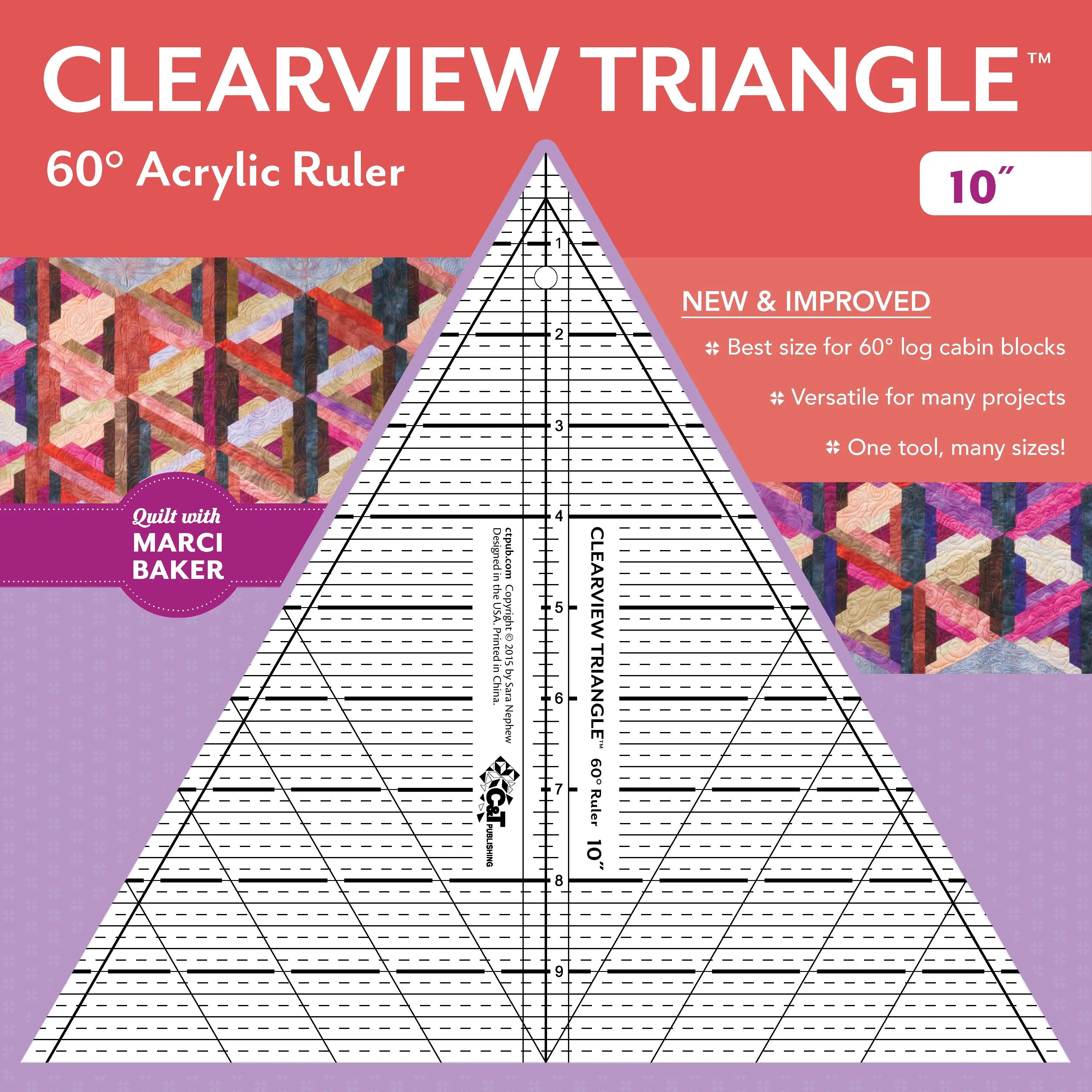 10in Clearview Triangle Ruler - Linda's Electric Quilters