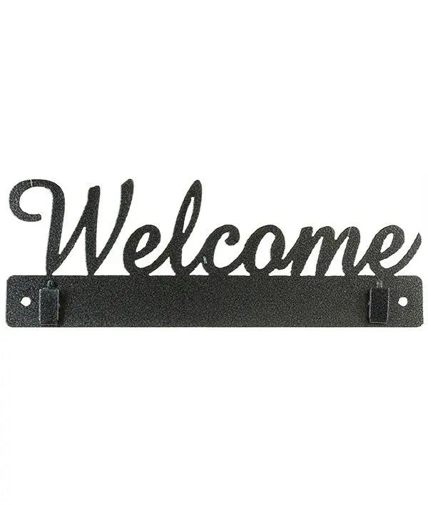 10in Welcome With Clips Charcoal - Linda's Electric Quilters