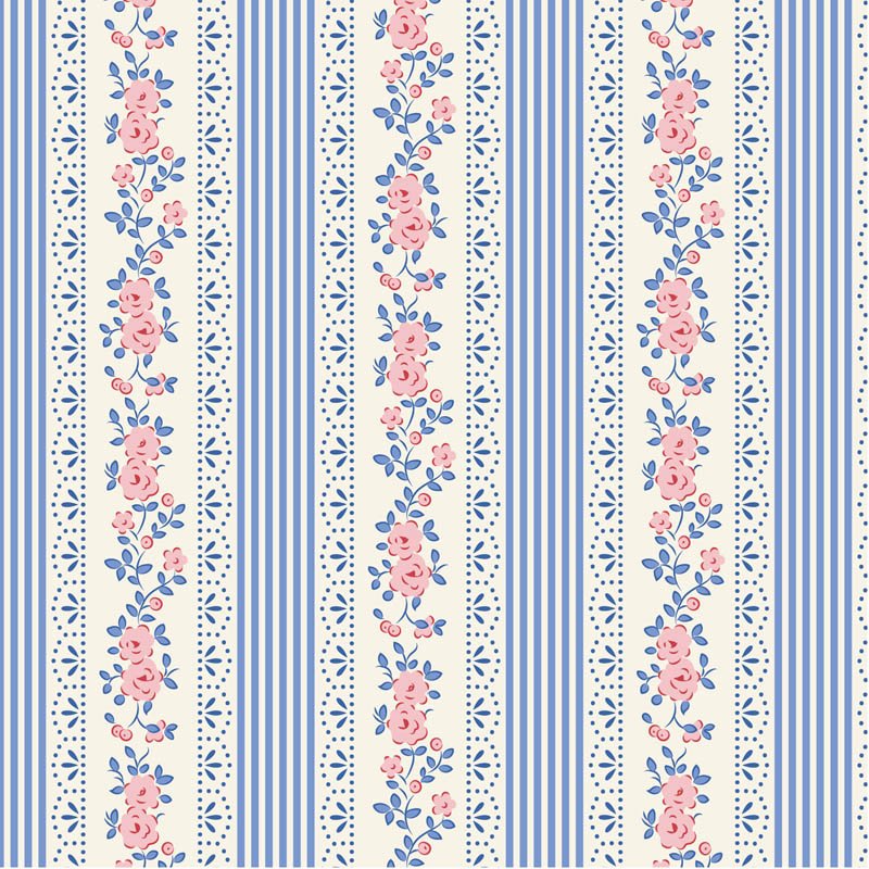 Something Blue Claramay Blue quilting fabric by Tilda