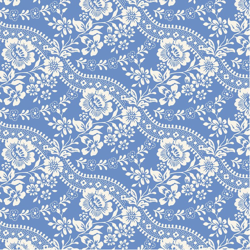 Something Blue Celeste Blue quilting fabric by Tilda