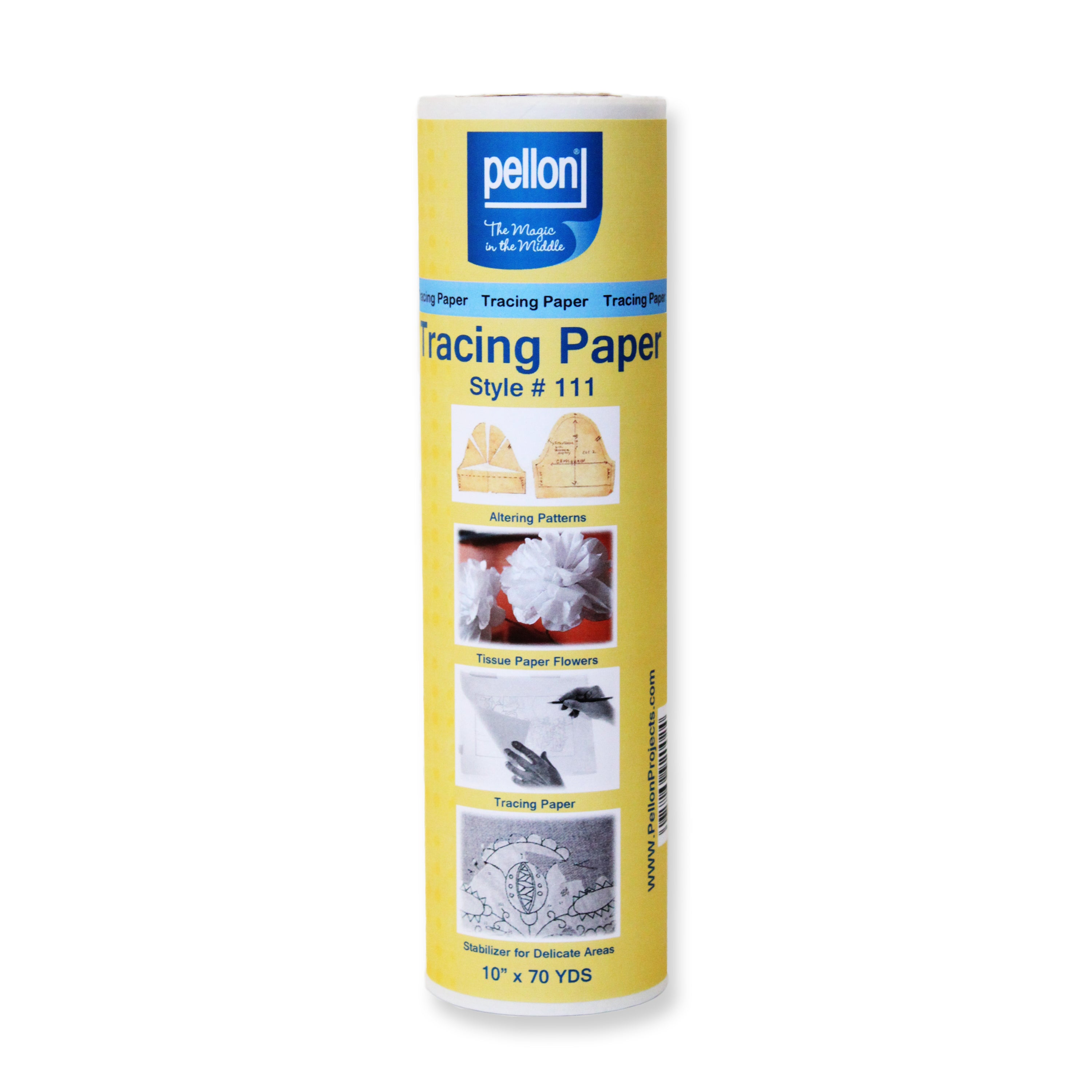 Pellon® 111 Tracing Paper 10" x 70 yards Package. Color: White.