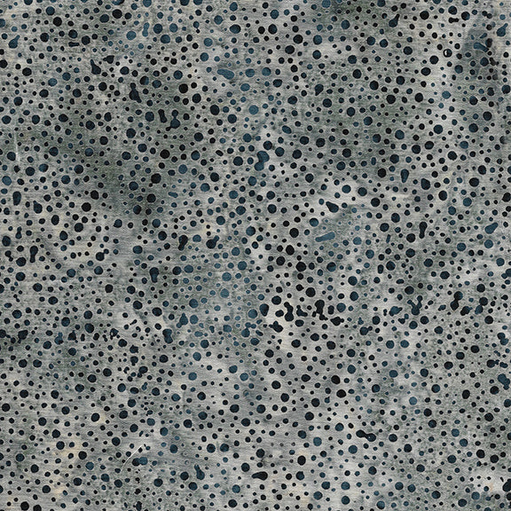 Island Batik Dots batik quilting fabric in Grey Cement