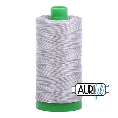 Aurifil 4670 Silver Fox variegated 40wt cotton quilting thread 1000m spool