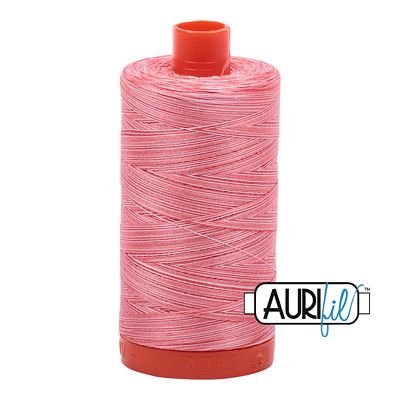 Aurifil 4250 Flamingo variegated 50wt cotton thread 1300m spool