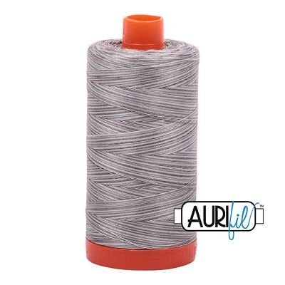 Aurifil 4670 Silver Fox variegated 50wt cotton quilting thread 1300m spool