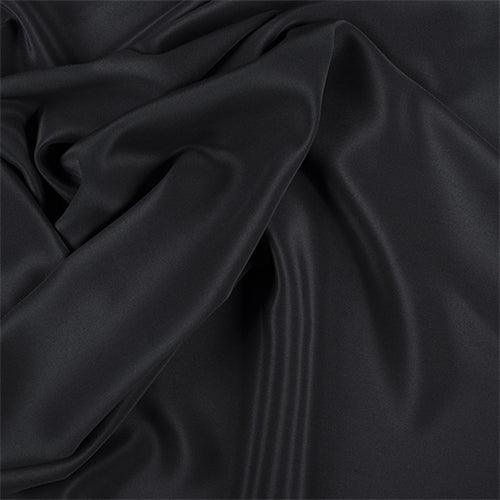 Runway Silks Black Silk Crepe de Chine Fabric - Reorderable