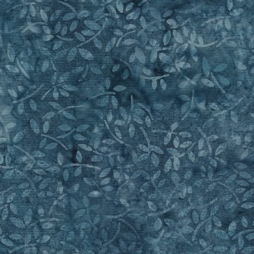 Island Batik leaf print in denim