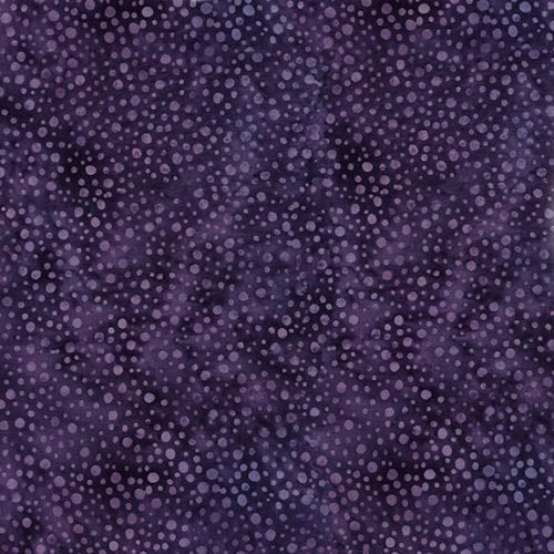 Island Batik Dots batik quilting fabric in Eggplant purple