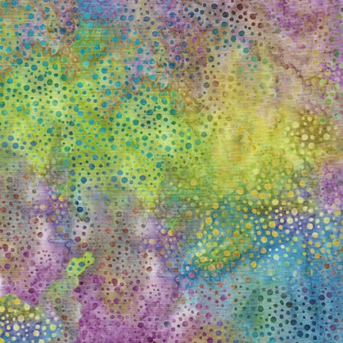 Island Batik Dots batik quilting fabric in Peacock blue green