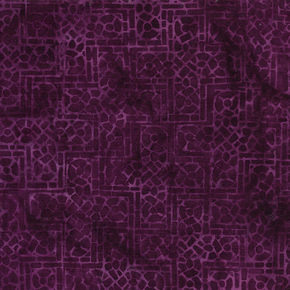 Island Batik Bits and Pieces cross batik quilting fabric in Purple Boysenberry