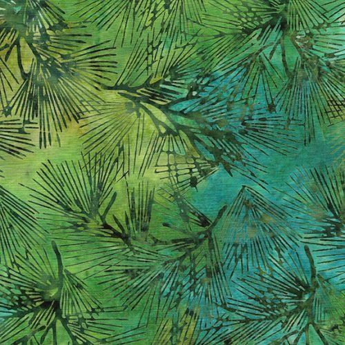 Island Batik pineneedles teal chameleon