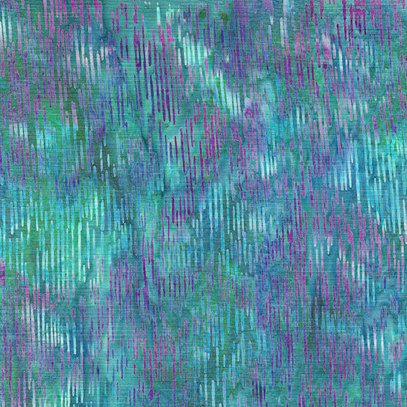 Essence Streamers-Teal Cerulean Batik 44"/45" Fabric Per Yard