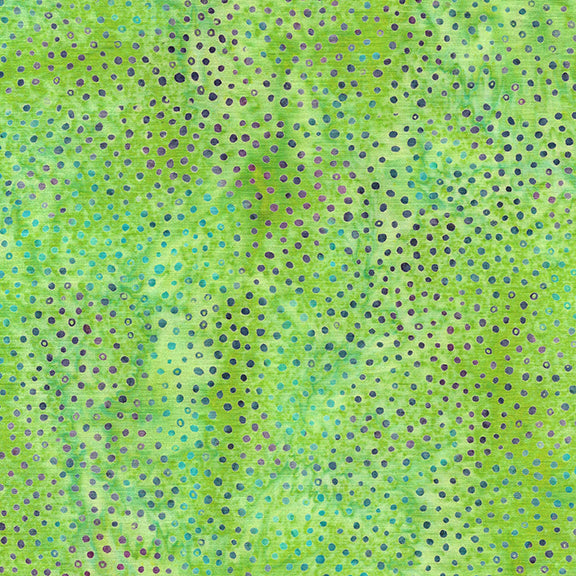 Essence Confetti-Green Lemongrass Batik 44"/45" Fabric Per Yard