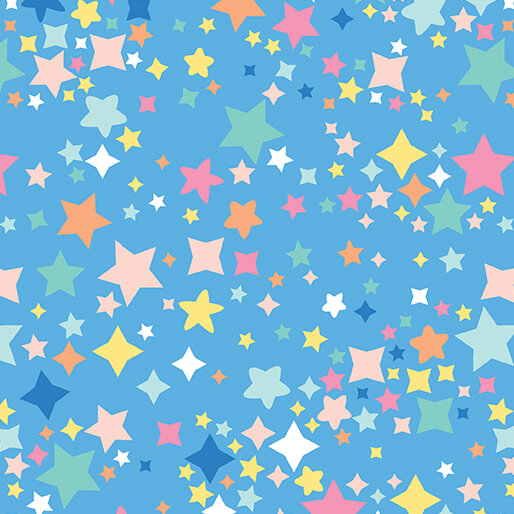 Twinkle Comfort Flannel - Stars - Blue 44"/45" Cotton Flannel Fabric per yard