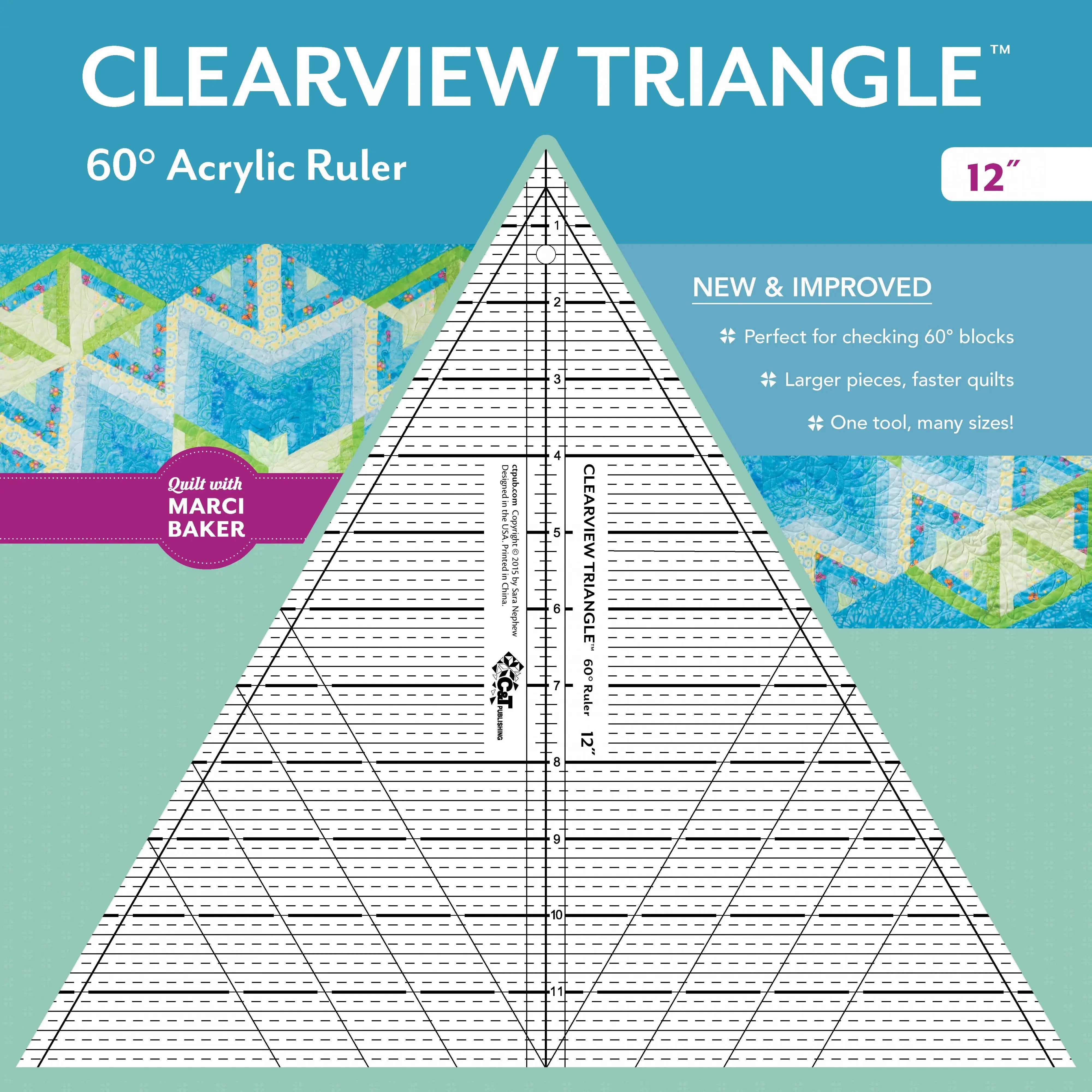 12in Clearview Triangle Ruler - Linda's Electric Quilters