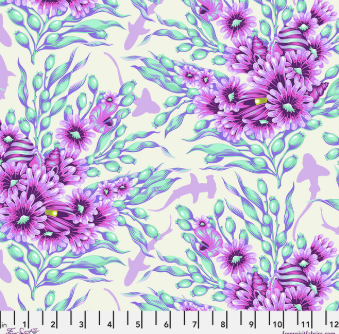 Shadow Sharks Ultraviolet Floral Reef quilting fabric by Tula Pink for Free Spirit