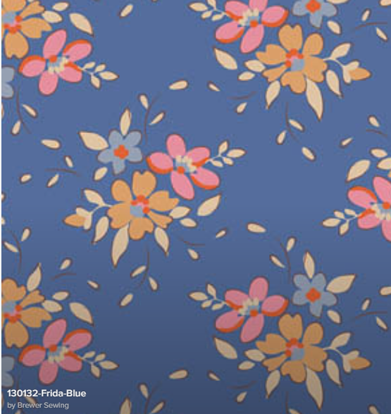Tilda Creating Memories Summer Frida quilting cotton fabric in Blue