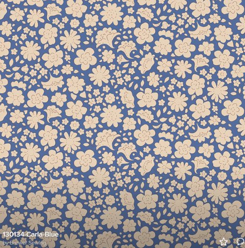 Tilda Creating Memories Summer Carla quilting cotton fabric in Blue