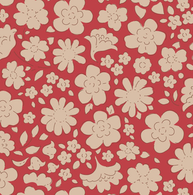 Tilda Creating Memories Winter Carla quilting cotton fabric in Red