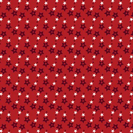 Benartex Mini Stars true red quilting cotton