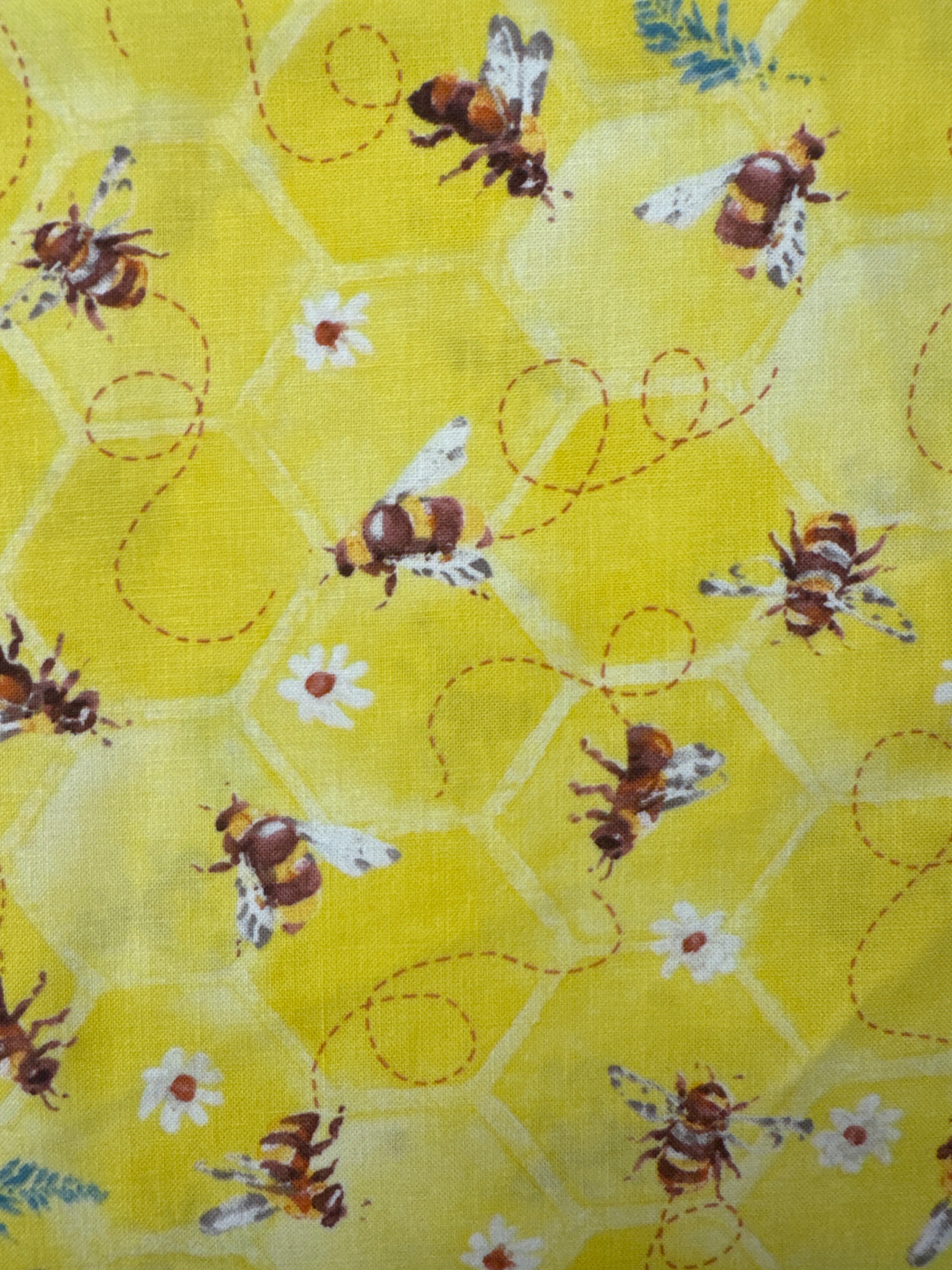 Sunflower Sweet Busy Bees Yellow novelty quilting fabric by Wilmington Prints