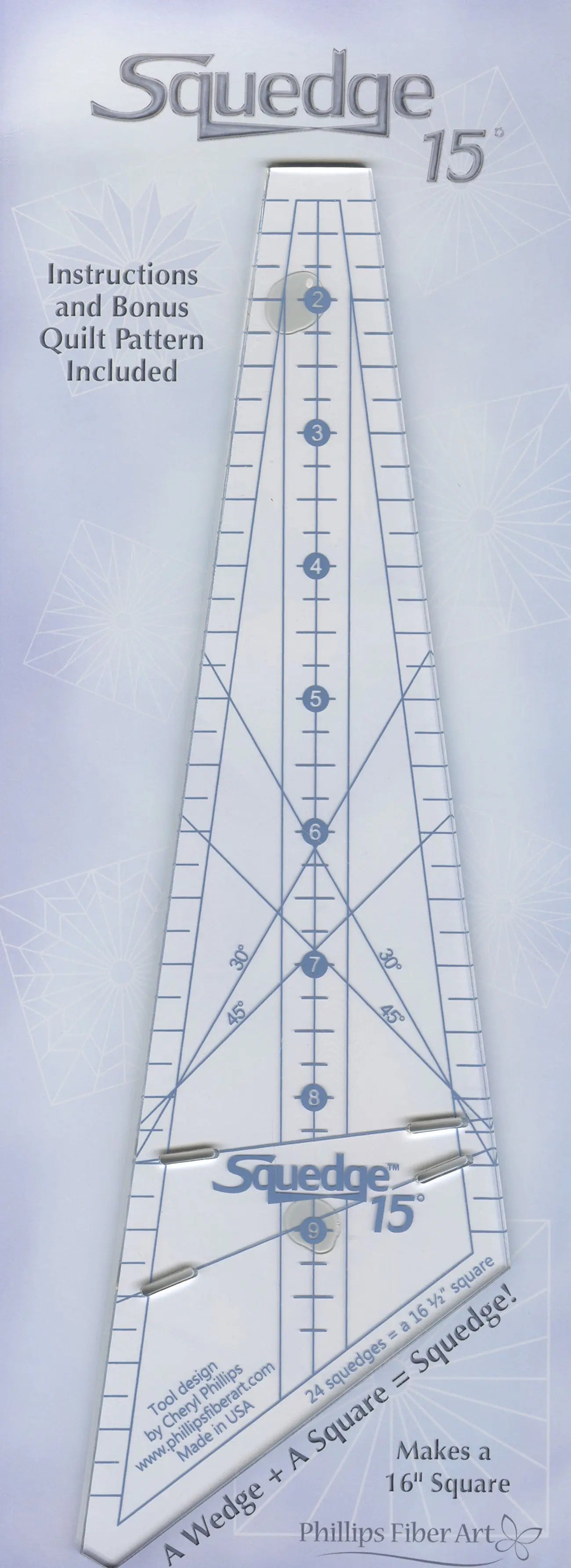 15 Degree Squedge Ruler - Linda's Electric Quilters