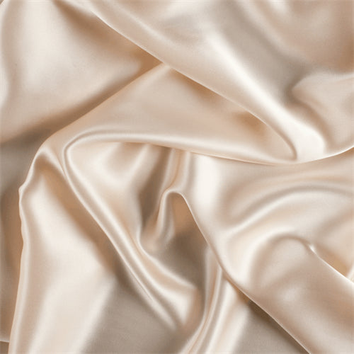 Runway Silks Cream Stretch Silk Charmeuse Fabric - Reorderable