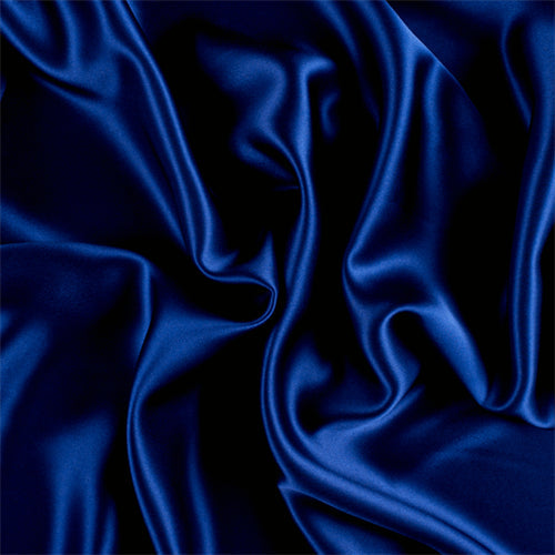 Runway Silks Dark Blue Stretch Silk Charmeuse Fabric - Reorderable
