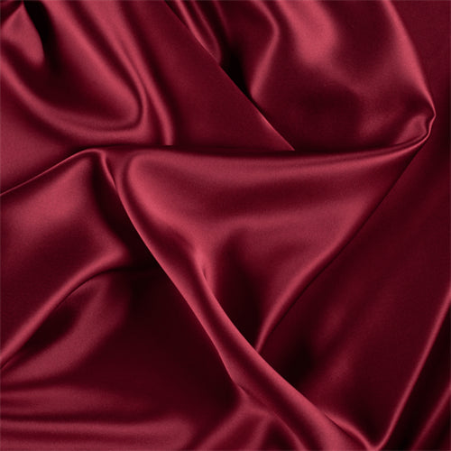 Runway Silks Dark Red Stretch Silk Charmeuse Fabric - Reorderable