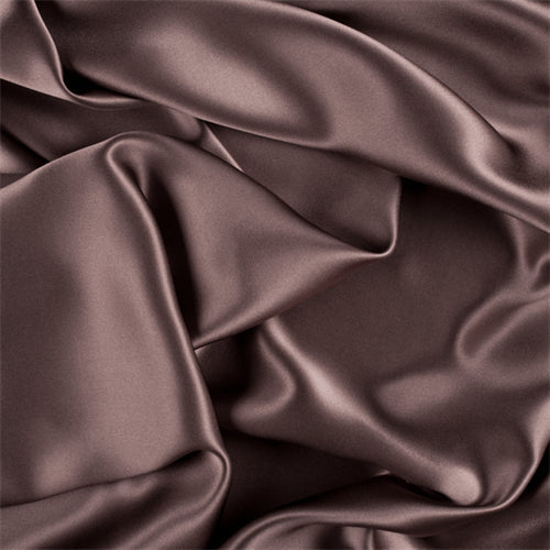 Runway Silks Dark Taupe Stretch Silk Charmeuse Fabric - Reorderable