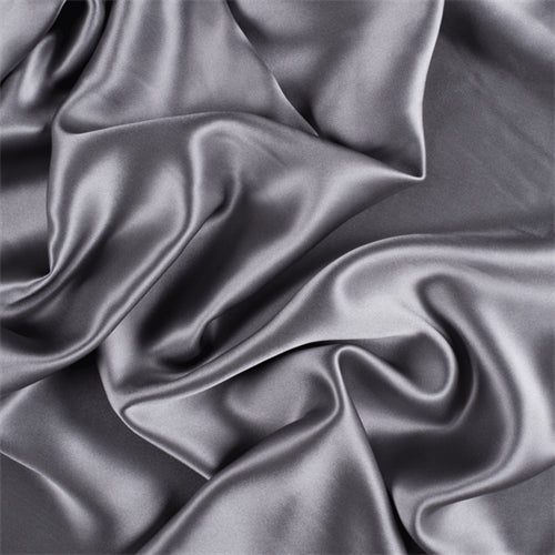 Runway Silks Silver Gray Stretch Silk Charmeuse Fabric - Reorderable