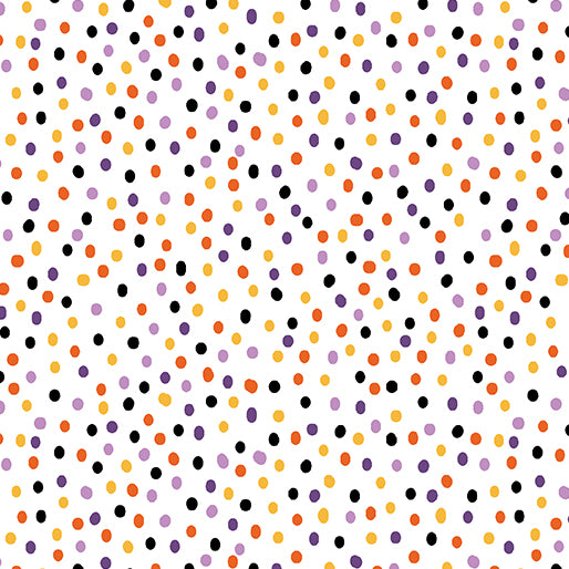 Dot-Mania White Cotton 44"/45" Fabric Per Yard