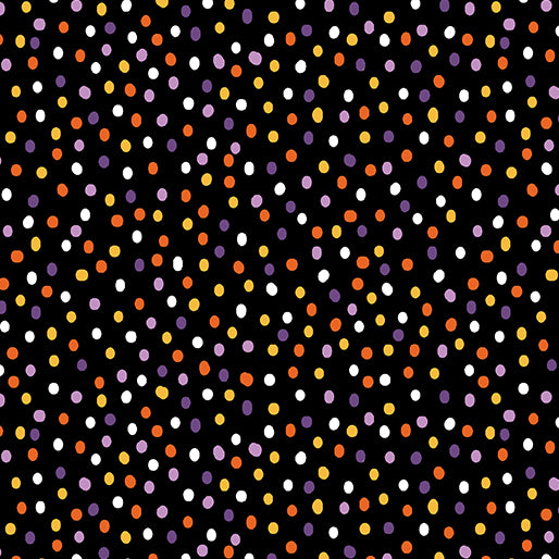 Dot-Mania Black Cotton 44"/45" Fabric Per Yard