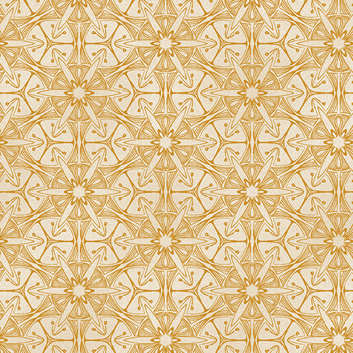 Pismo Mango/Ivory Ground Works Cotton 44"/45" Fabric Per Yard