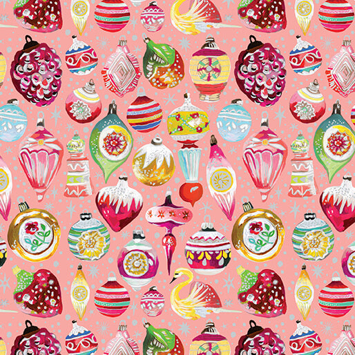 Vintage Ornaments Peach Jam Multi Cotton 44"/45" Fabric Per Yard