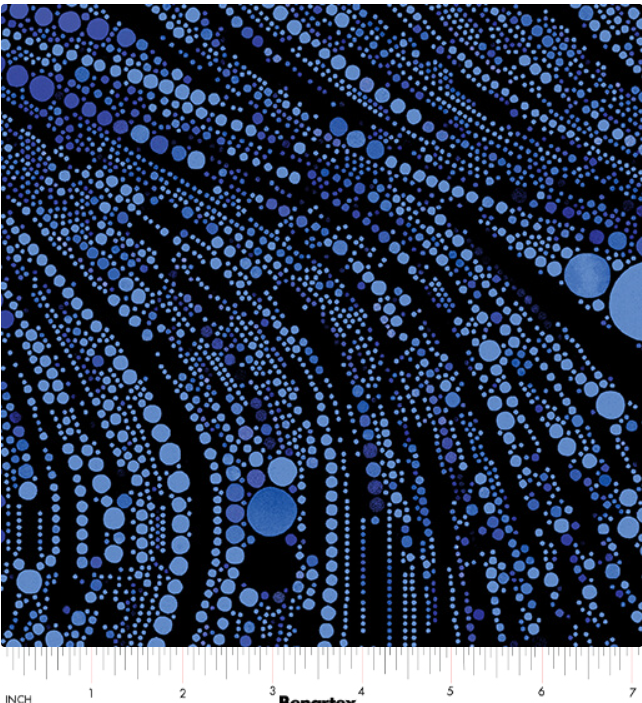 Benartex Cat Artistry Circled Swirl Blue quilting fabric