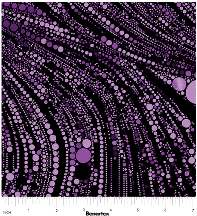 Benartex Cat Artistry Circled Swirl Purple quilting fabric