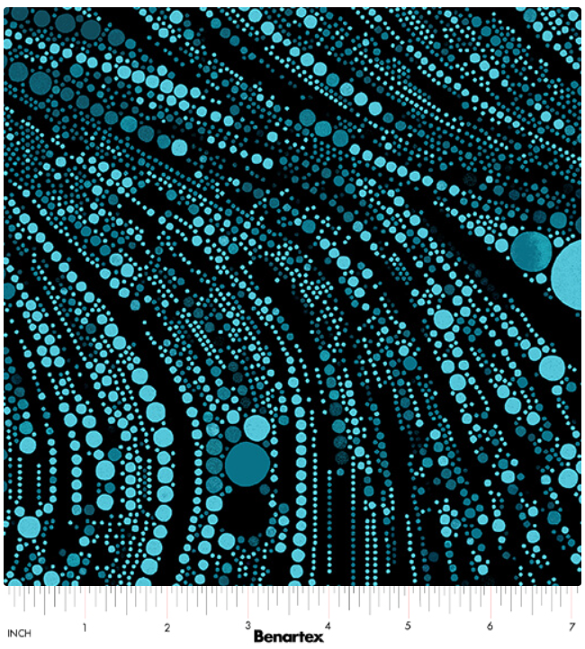 Benartex Cat Artistry Circled Swirl Turquoise quilting fabric