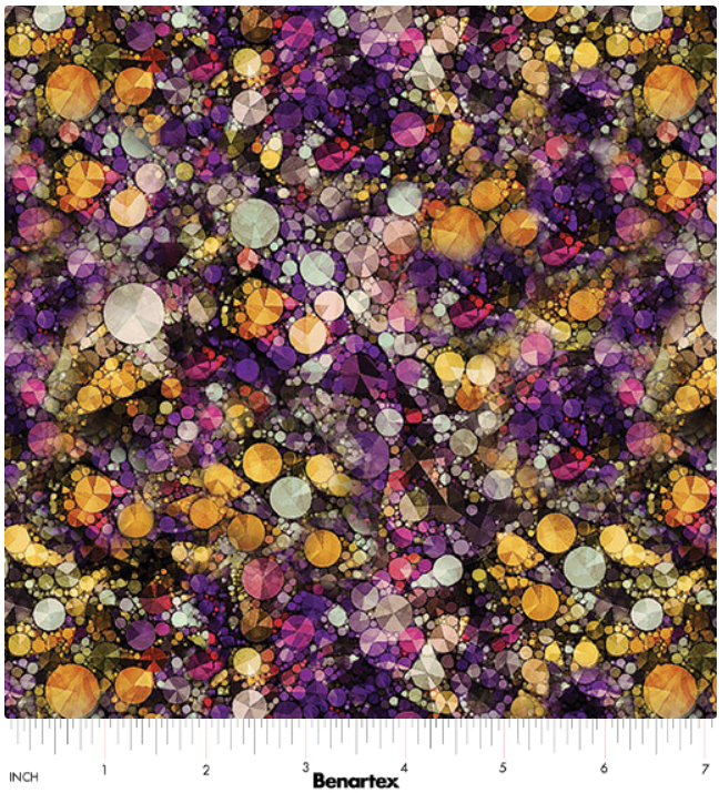 Benartex Cat Artistry Sparkle Purple Multi quilting fabric
