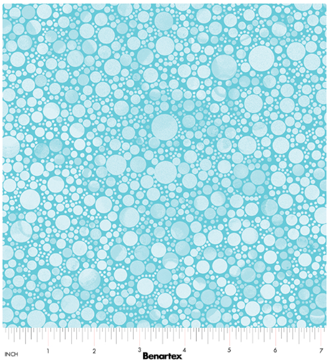 Benartex Cat Artistry Circle Pop Light Turquoise quilting fabric